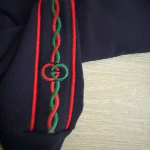 Brand new Gucci navy Sweatpants with Tapered Gucci Design size 2 - Picture 3 of 6